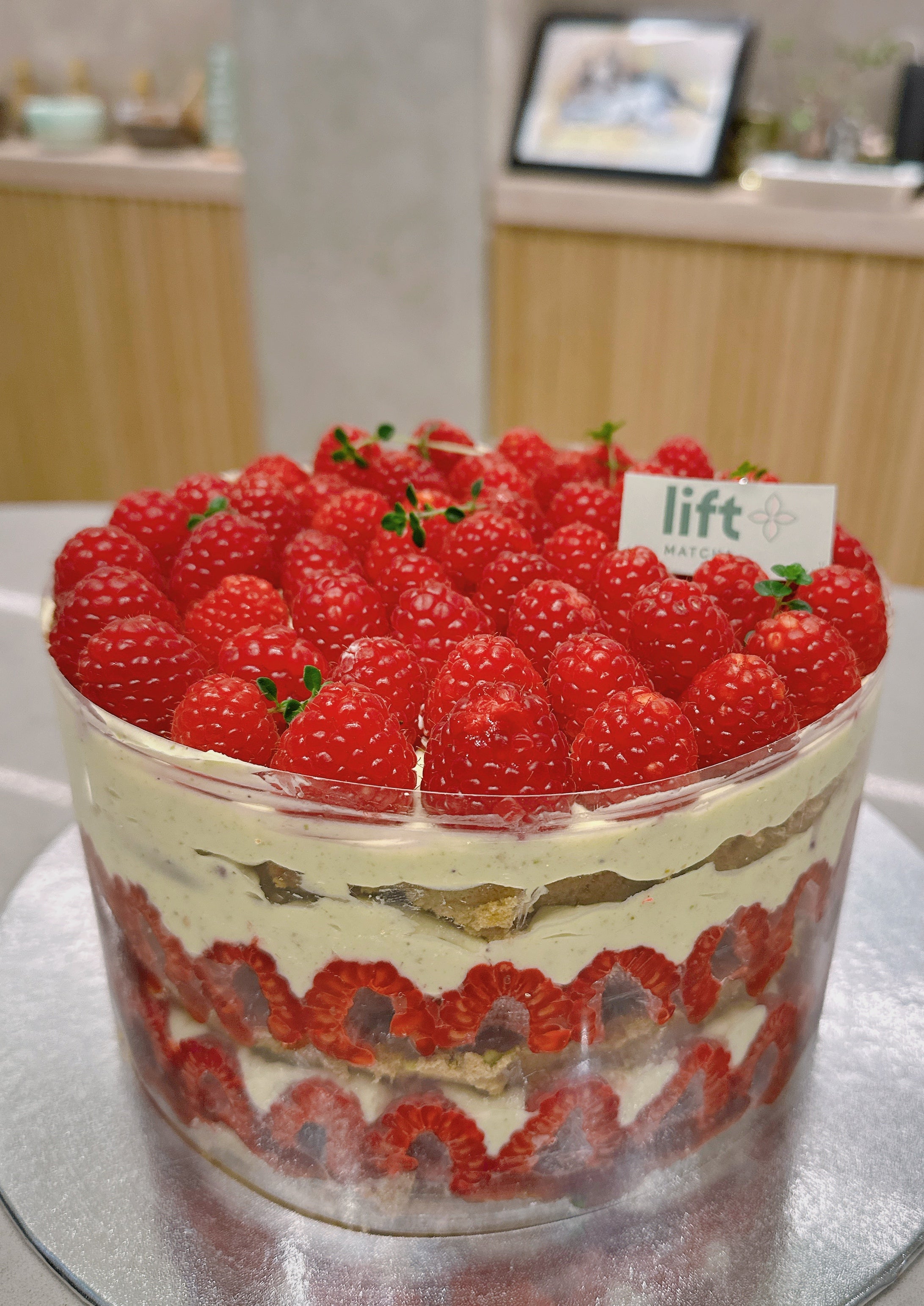 Raspberry Pistachio Cloud Cake