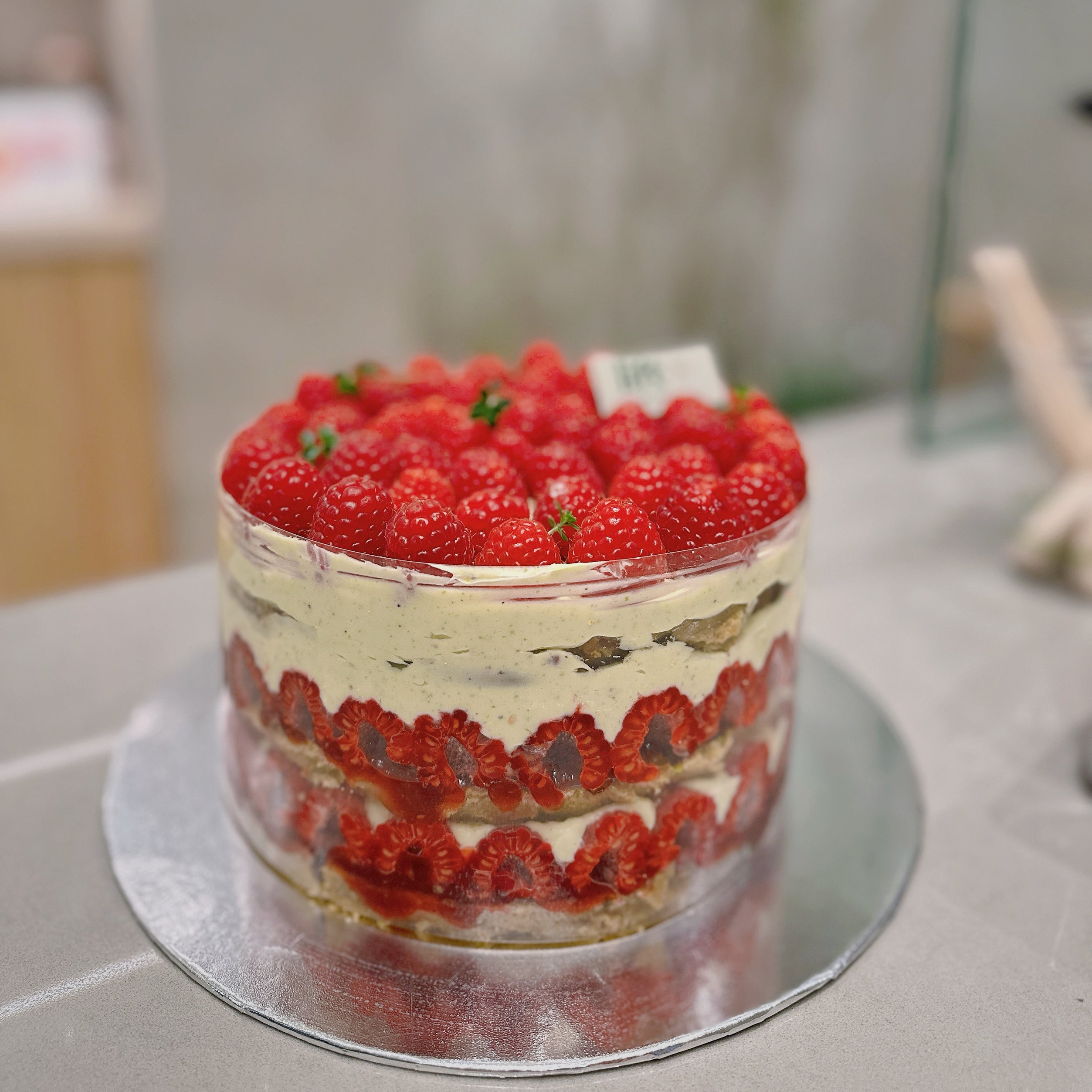 Raspberry Pistachio Cloud Cake