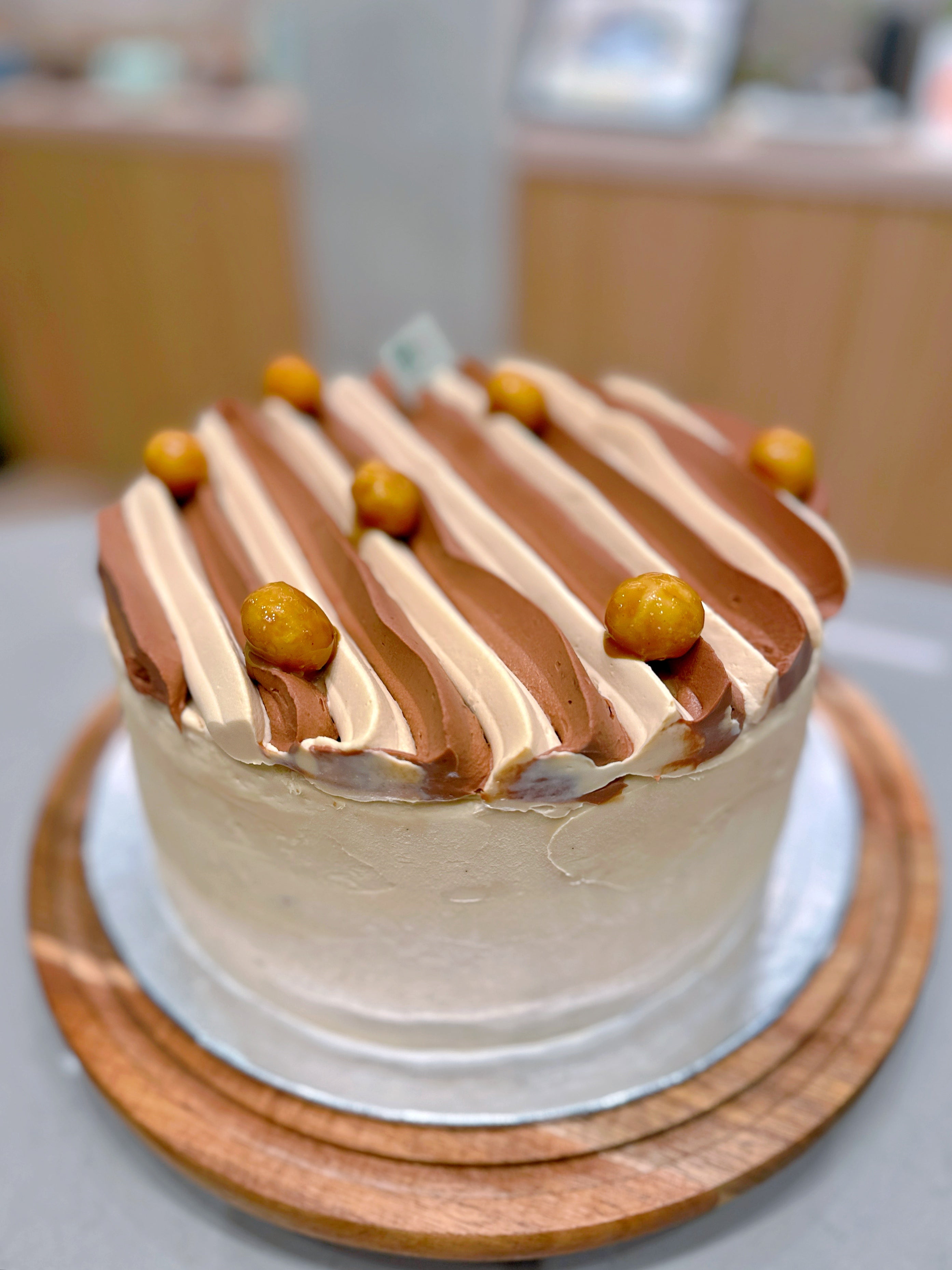 Golden Caramel Chocolate Cake