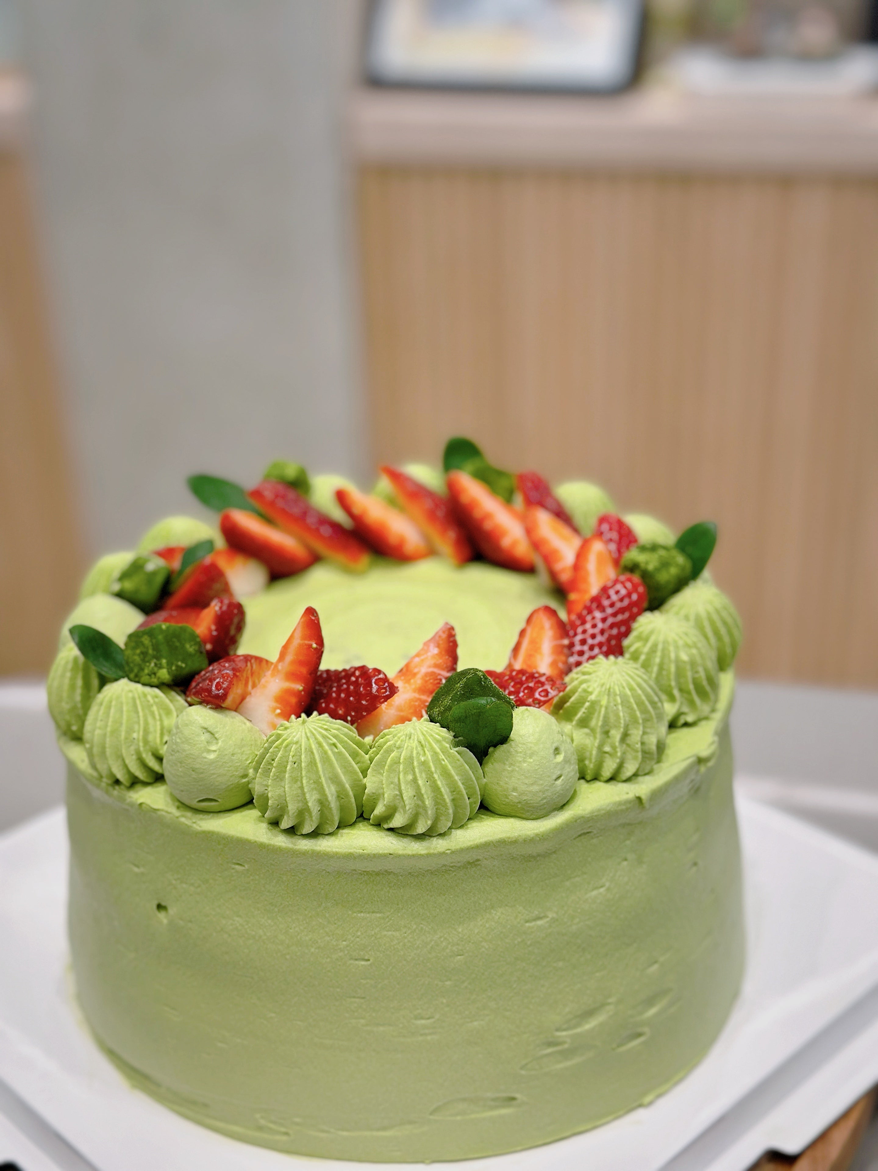 Strawberry Matcha Cream Cake