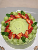 Strawberry Matcha Cream Cake